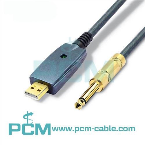 USB इंटरफ़ेस पुरुष से 6.35 मिमी पुरुष गिटार केबल