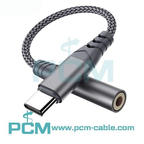 USB टाइप C से 3.5mmTRS पुरुष से महिला ऑडियो एडाप्टर