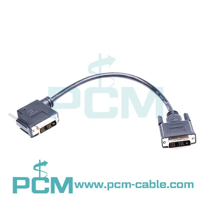 स्क्रू के साथ समकोण DVI 18पिन पुरुष केबल असेंबली