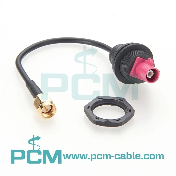 High-Frequency RG174 Coaxial Cable - FAKRA H Code Male Panel to SMA Male Connector for ADAS & GPS Systems