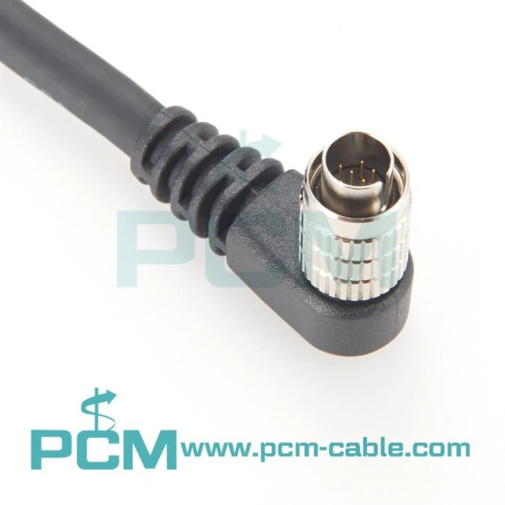 Right Angled Hirose HR25-7TP-8P 8 Pin Male Power IOTrigger Cable For Industrial Cameras