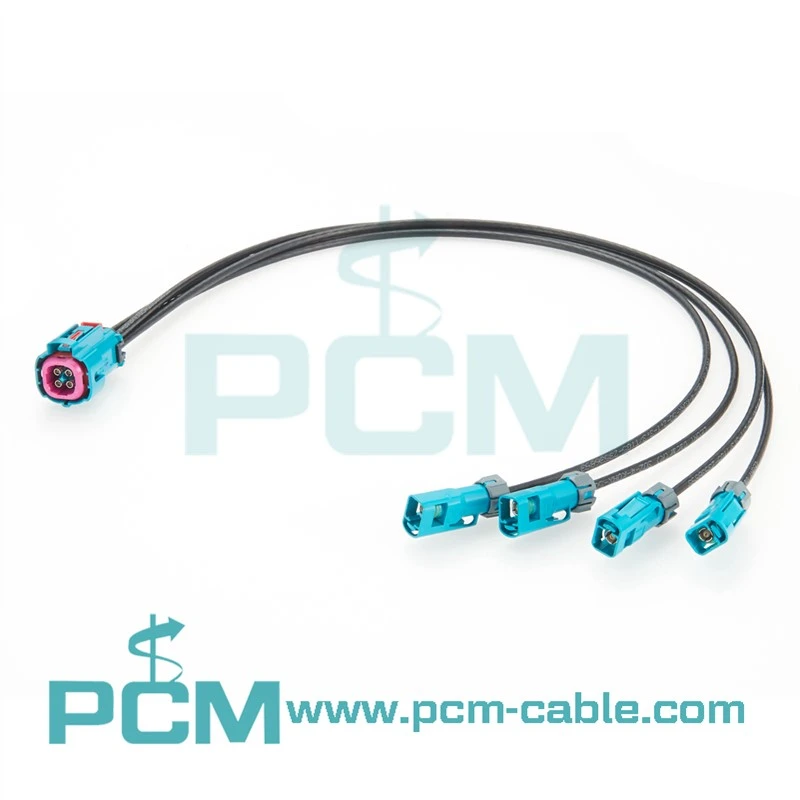 Waterproof HFM to Fakra Cable Assembly DACAR 302-4 Rosenberger Connectors Waterproof HFM to Fakra Cable Assembly DACAR 302-4 Rosenberger Connectors