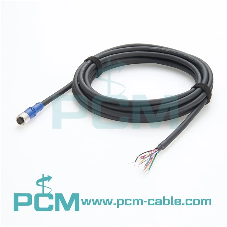 DS1000 3D Camera Cable Power and IO, M12 to flying lead,straight