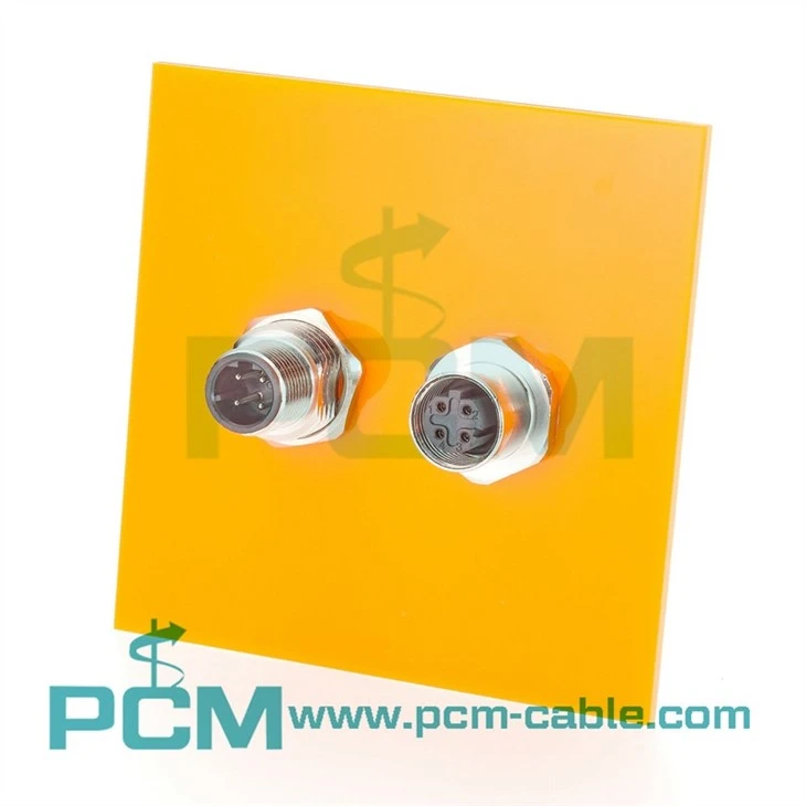 M12 Ethernet receptacle bulkhead connector