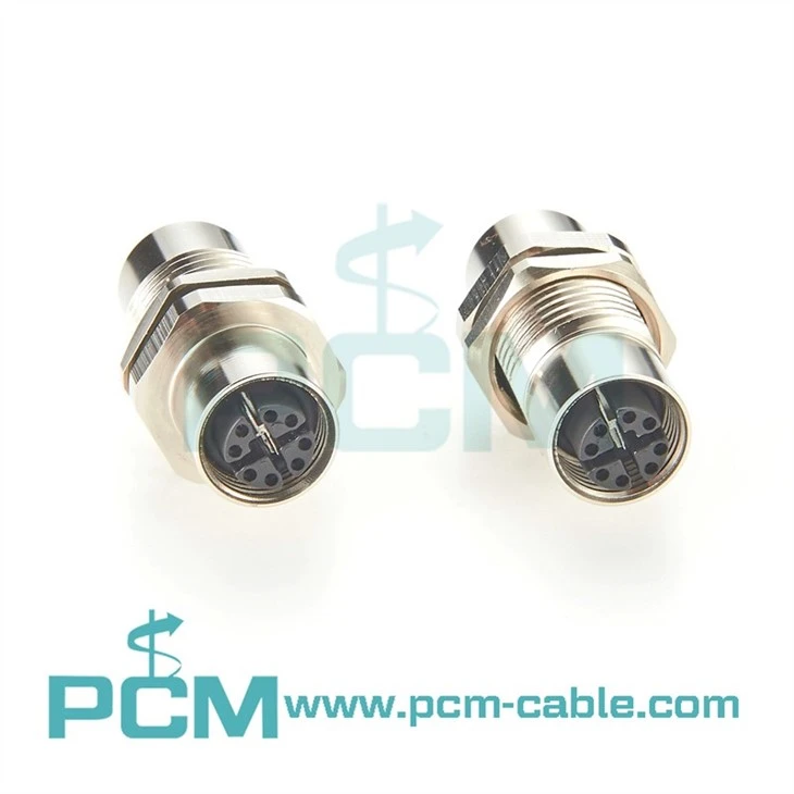 M12 X Code Sensor Actuator Control Cabinet Feed Through Connector