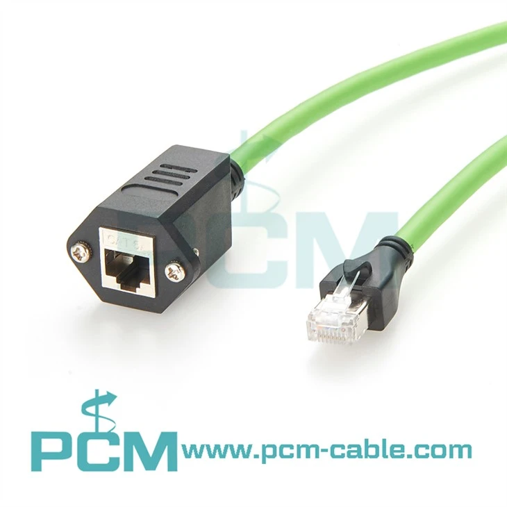 पैनल माउंट RJ45 कनेक्टर के साथ PROFINET केबल