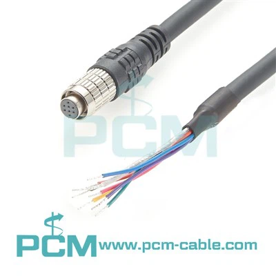 Hirose 8 पिन महिला I/O पावर हाई फ्लेक्स मशीन विजन केबल खोलने के लिए