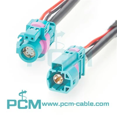 टेलीमैटिक्स इंफोटेनमेंट एडीएएस सिस्टम के लिए एलवीडीएस समाक्षीय एचएसडी केबल असेंबली 4+2 पिन कनेक्टर