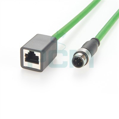 M12 से RJ45 PROFINET पैच कॉर्ड D कोड M12 प्लग से RJ45 महिला