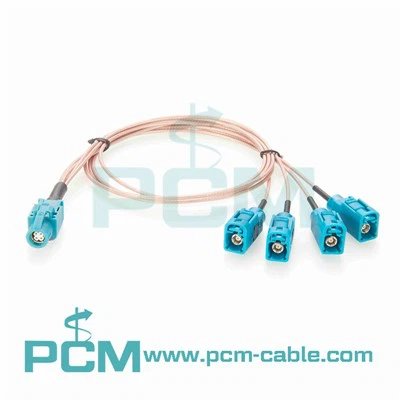 RF केबल असेंबली HSD से 4 FAKRA स्प्लिटर केबल