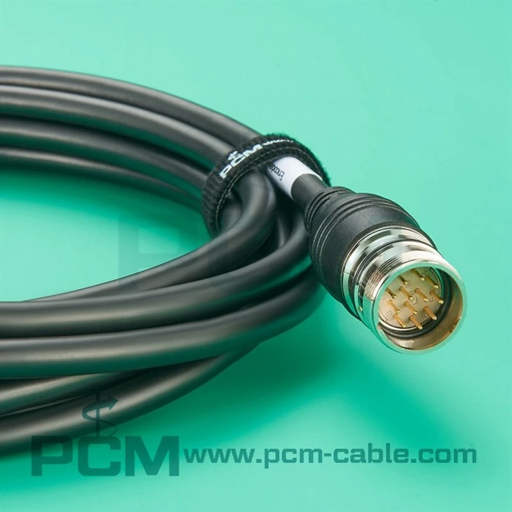 M23 12-Pin Cable Assembly for Servo Motor, Encoder, and Robotics Applications