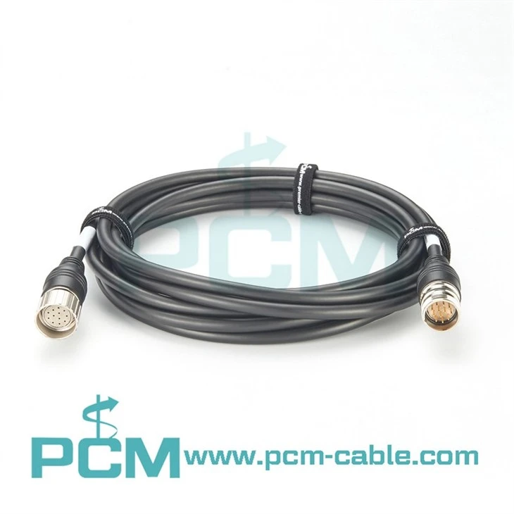 M23 12-Pin Extension Cable  Molded TPU Drag Chain & Torsion Resistant Industrial Cable